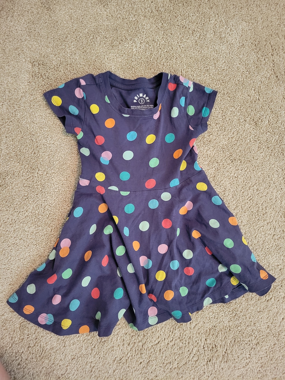 Primark Navy Dress with Colorful Polka Dots